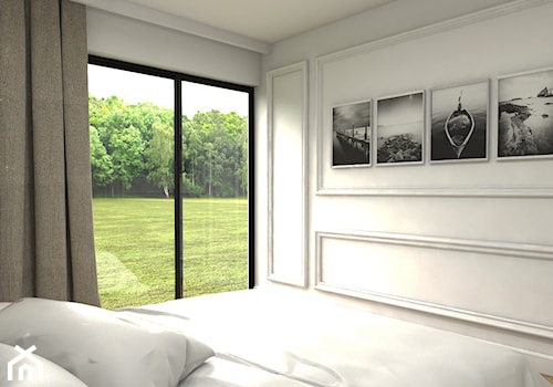Klasyczny- dom Suchy Dwór - Mała szara sypialnia, styl tradycyjny - zdjęcie od Studio 23A