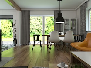 Dom Gdynia - Średni szary salon z jadalnią, styl industrialny - zdjęcie od Studio 23A