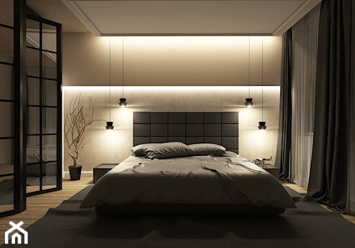 Dom Merano Park Gdynia - Średnia beżowa sypialnia, styl nowoczesny - zdjęcie od Studio 23A