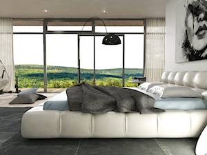 Minimalistycznie - dom Wejherowo - Duża biała sypialnia, styl minimalistyczny - zdjęcie od Studio 23A