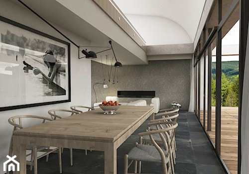 Minimalistycznie - dom Wejherowo - Duża biała jadalnia jako osobne pomieszczenie - zdjęcie od Studio 23A
