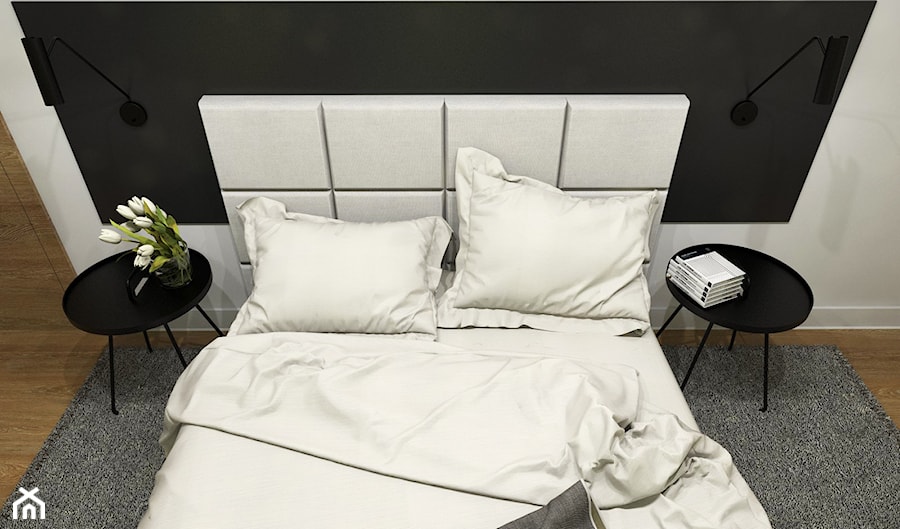 Dom Suchy Dwór - Mała szara sypialnia, styl nowoczesny - zdjęcie od Studio 23A