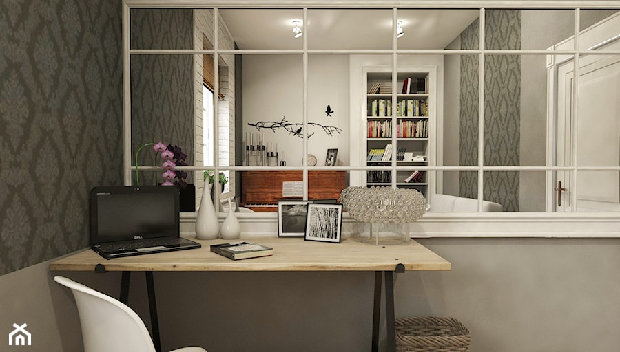Dom Chwaszczyno - Małe szare biuro, styl nowoczesny - zdjęcie od Studio 23A