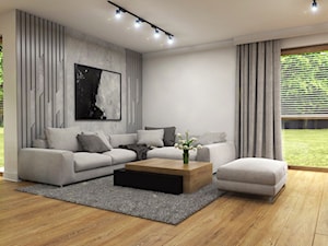 Dom Suchy Dwór - Średni biały salon, styl nowoczesny - zdjęcie od Studio 23A