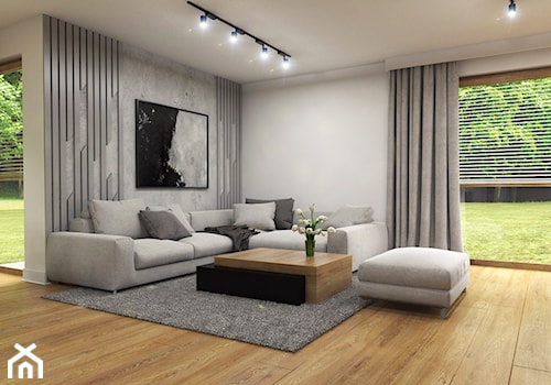 Dom Suchy Dwór - Średni biały salon, styl nowoczesny - zdjęcie od Studio 23A
