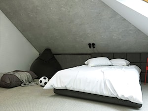 Dom Gdańsk Osowa 2 - Średni biały szary pokój dziecka dla nastolatka dla chłopca, styl nowoczesny - zdjęcie od Studio 23A