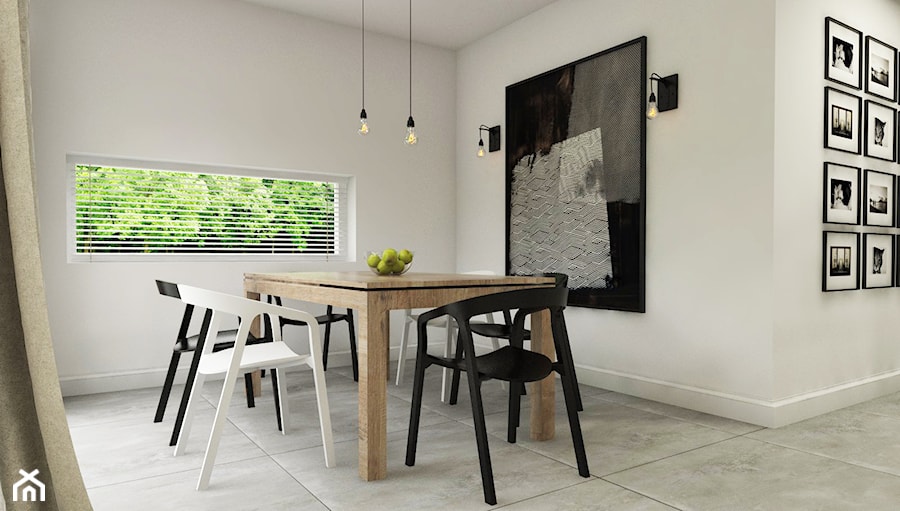 Dom Połczyno - Średnia biała jadalnia jako osobne pomieszczenie, styl nowoczesny - zdjęcie od Studio 23A