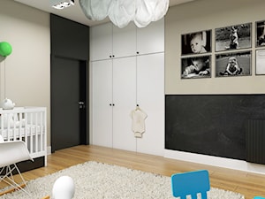 Dom Wygodny 2 Suchy Dwór - Duży czarny szary pokój dziecka dla niemowlaka dla chłopca dla dziewczynki, styl nowoczesny - zdjęcie od Studio 23A