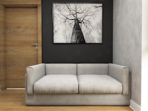 Dom Suchy Dwór - Mały czarny szary salon, styl nowoczesny - zdjęcie od Studio 23A
