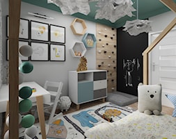 Mieszkanie dla 2+1 - Średni czarny szary pokój dziecka dla dziecka dla chłopca dla dziewczynki, st ... - zdjęcie od ARThoME Klaudia Chmielowska - Homebook