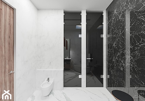 Dom SPA - Średnia bez okna z marmurową podłogą z punktowym oświetleniem łazienka - zdjęcie od Pixels