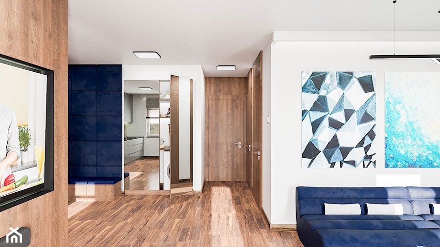 Mieszkanie Chrobry - Średni biały salon, styl nowoczesny - zdjęcie od Pixels