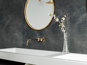 Łazienka przy sypialni - Mała bez okna z lustrem z dwoma umywalkami łazienka, styl nowoczesny - zdjęcie od Pixels