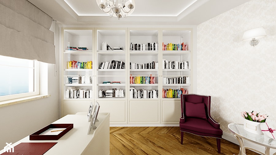 Dom Cyprianka - Średnie w osobnym pomieszczeniu białe biuro - zdjęcie od Pixels