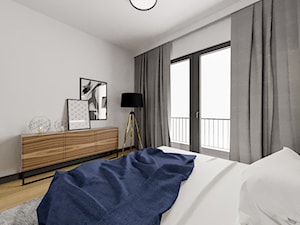 Mieszkanie Warszawa - Średnia biała sypialnia z balkonem / tarasem, styl nowoczesny - zdjęcie od Pixels