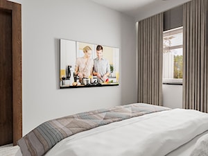 Mieszkanie Chrobry - Mała szara sypialnia, styl nowoczesny - zdjęcie od Pixels