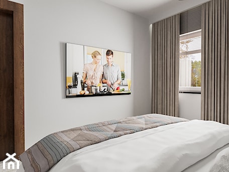 Aranżacje wnętrz - Sypialnia: Mieszkanie Chrobry - Mała szara sypialnia, styl nowoczesny - Pixels. Przeglądaj, dodawaj i zapisuj najlepsze zdjęcia, pomysły i inspiracje designerskie. W bazie mamy już prawie milion fotografii!