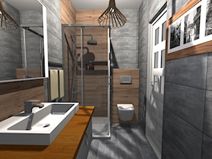 Styl skandynawski - Średnia na poddaszu bez okna z lustrem łazienka, styl rustykalny - zdjęcie od PŁYTKI-SKLEP24