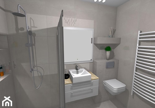 Mała łazienka w bloku - Mała bez okna łazienka, styl minimalistyczny - zdjęcie od PŁYTKI-SKLEP24