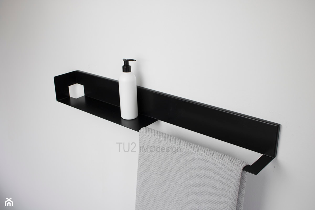 półka łazienkowa z wieszakiem na ręczniki TU 2 - zdjęcie od IMOdesign - Homebook