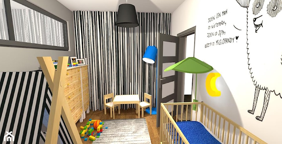 Pokój małego chłopca - Średni biały szary pokój dziecka dla niemowlaka dla chłopca - zdjęcie od CzerwonyAtrament