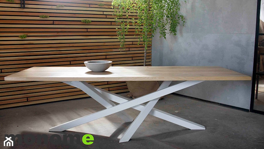 Stół X - drewno i metal - zdjęcie od monome