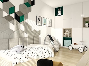 Pokój dziecka - Średni biały szary pokój dziecka dla dziecka dla nastolatka dla chłopca dla dziewczynki, styl nowoczesny - zdjęcie od UNICO