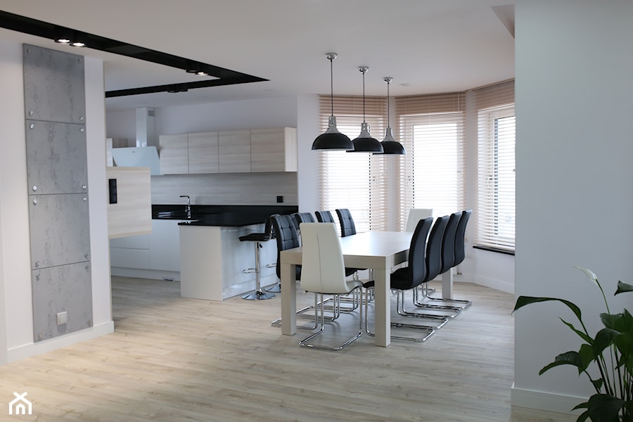 Dom pod Zamościem - Średnia biała jadalnia w kuchni, styl nowoczesny - zdjęcie od UNICO