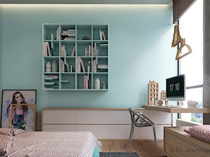 LOOKING AT DNIPRO - Średni szary niebieski pokój dziecka dla nastolatka dla chłopca dla dziewczynki, styl nowoczesny - zdjęcie od Tobi Architects