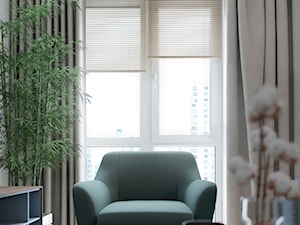 FREE APARTMENT - Mała szara jadalnia w salonie, styl nowoczesny - zdjęcie od Tobi Architects