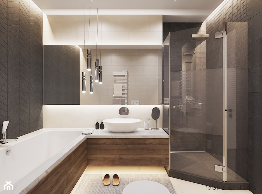 FOR YOU & ME - Średnia na poddaszu bez okna łazienka, styl nowoczesny - zdjęcie od Tobi Architects