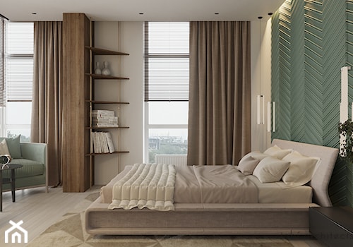 FOR YOU & ME - Średnia szara zielona sypialnia, styl nowoczesny - zdjęcie od Tobi Architects