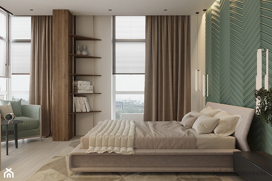 FOR YOU & ME - Średnia szara zielona sypialnia, styl nowoczesny - zdjęcie od Tobi Architects