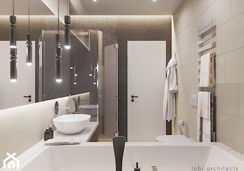 FOR YOU & ME - Średnia bez okna z lustrem z punktowym oświetleniem łazienka, styl nowoczesny - zdjęcie od Tobi Architects