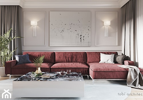 CHERRY MOOD - Średni szary salon, styl tradycyjny - zdjęcie od Tobi Architects