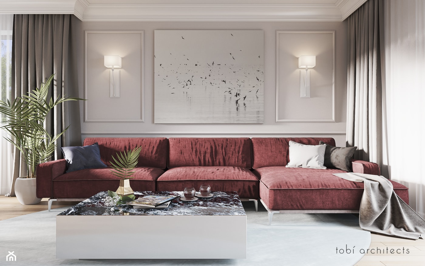 CHERRY MOOD - Średni szary salon, styl tradycyjny - zdjęcie od Tobi Architects - Homebook