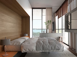 LOOKING AT DNIPRO - Średnia szara sypialnia, styl nowoczesny - zdjęcie od Tobi Architects