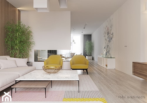DREAMING OF LIGHT - Duża biała jadalnia w salonie, styl nowoczesny - zdjęcie od Tobi Architects