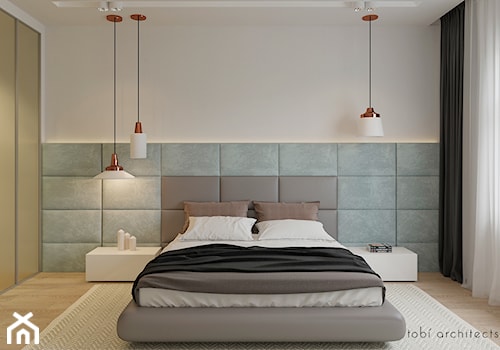 DREAMING OF LIGHT - Średnia biała sypialnia, styl nowoczesny - zdjęcie od Tobi Architects