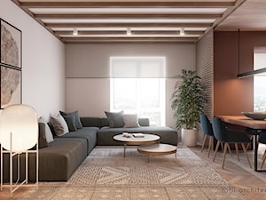 HEYWOOD - Średnia biała szara jadalnia w salonie, styl nowoczesny - zdjęcie od Tobi Architects