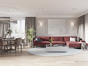 CHERRY MOOD - Średnia szara jadalnia w salonie, styl tradycyjny - zdjęcie od Tobi Architects