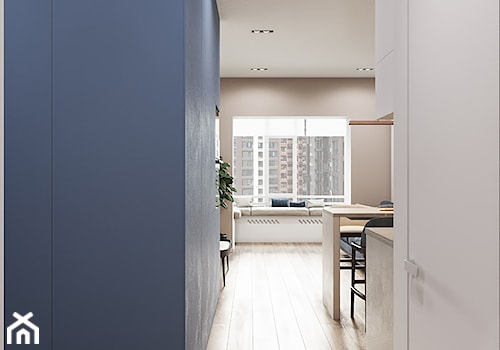 Light & Blue - Średni biały niebieski hol / przedpokój, styl minimalistyczny - zdjęcie od Tobi Architects