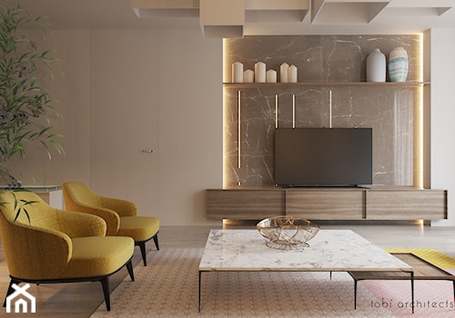 DREAMING OF LIGHT - Duży biały salon, styl nowoczesny - zdjęcie od Tobi Architects