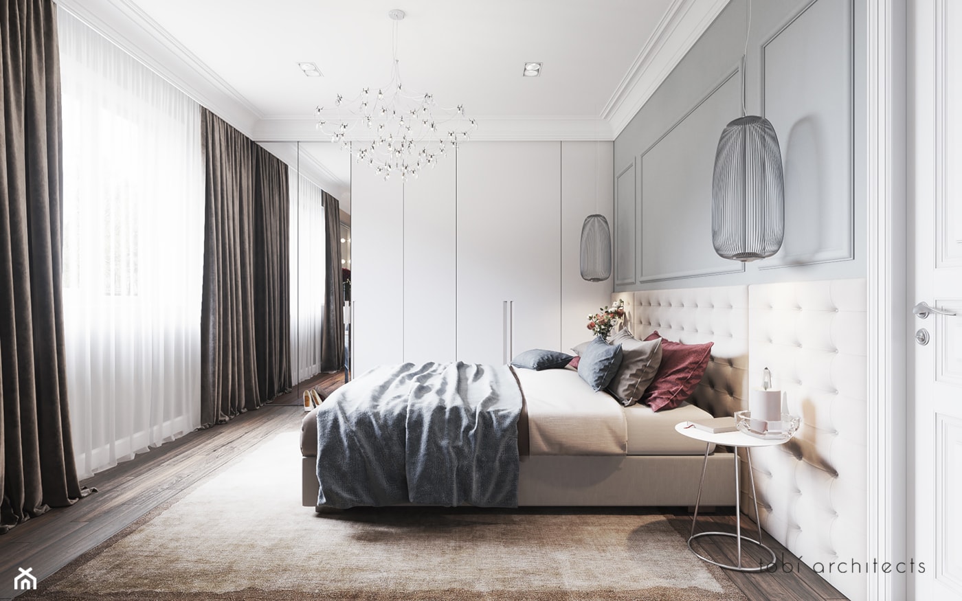 CHERRY MOOD - Średnia biała szara sypialnia, styl tradycyjny - zdjęcie od Tobi Architects - Homebook