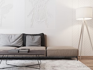 INTELLIGENCE - Średni biały salon, styl nowoczesny - zdjęcie od Tobi Architects