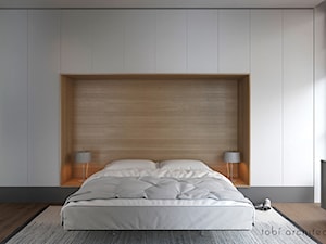 LOOKING AT DNIPRO - Średnia biała sypialnia, styl nowoczesny - zdjęcie od Tobi Architects