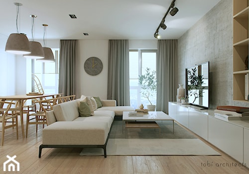 RENT ME - Średnia beżowa jadalnia w salonie, styl nowoczesny - zdjęcie od Tobi Architects