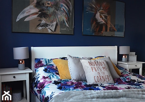 Metamorfoza sypialni - Mała niebieska sypialnia, styl nowoczesny - zdjęcie od Element Design