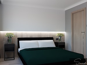 Sypialnia z podświetleniem ściennym - zdjęcie od sandroom