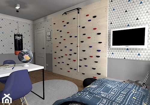 Pokój dla chłopca ze ścianką wspinaczkową - zdjęcie od sandroom